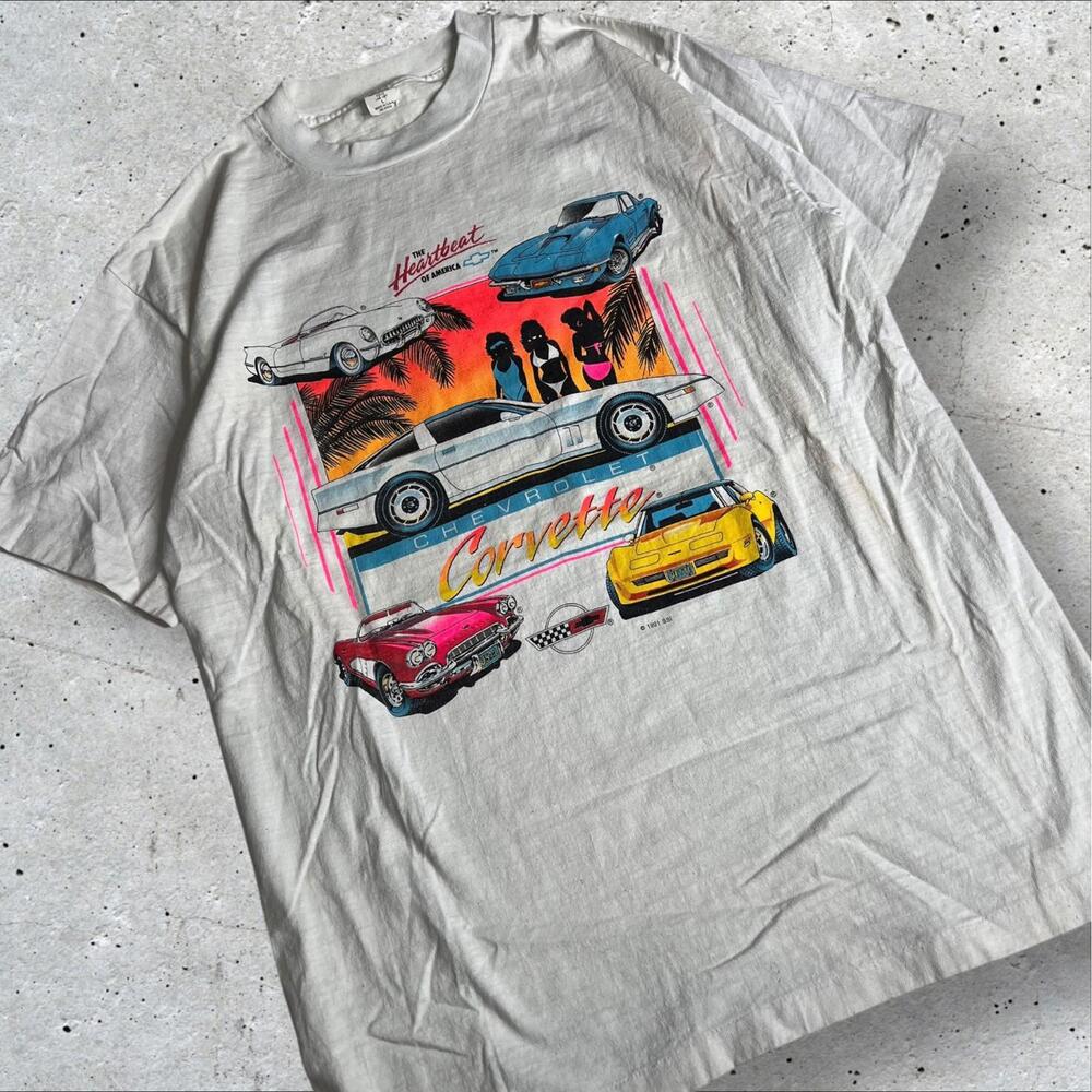 Vintage Chevrolet Corvette TShirt Single Stitch 1991‎ Size L